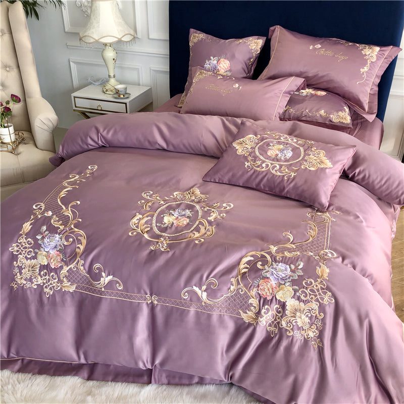 Ice Silk European Style Bedding Four Piece Silk Bedding