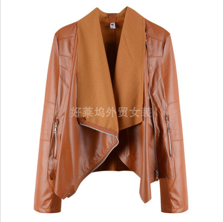 Winter Women Coat Motorcycle Leather Jacket PU Clothes